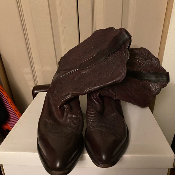 Men western boots, women can wear them also. Gently used, nice leather. - Picture 1 of 4
